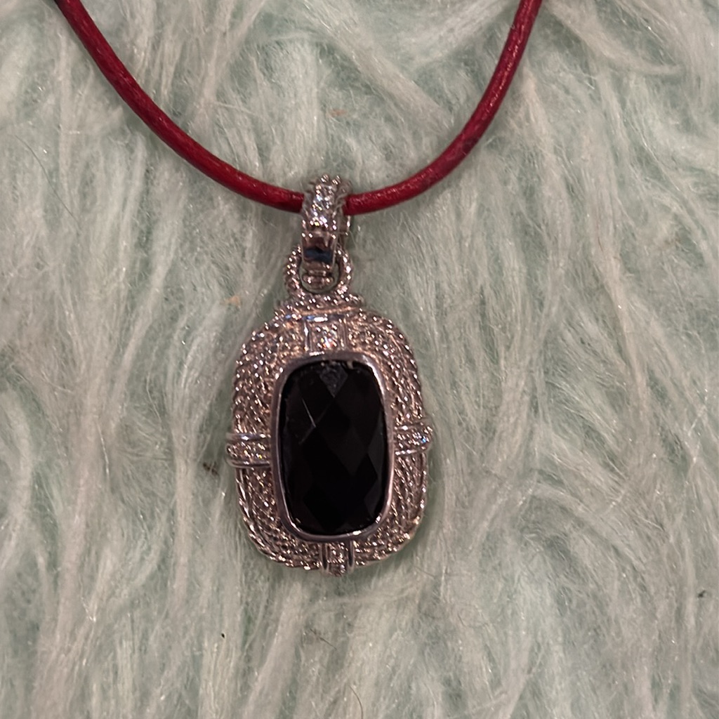 Women’s Judith Ripka Sterling Silver Pendant On Leather Necklace